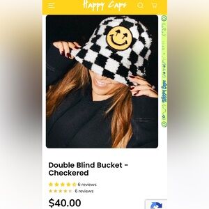 Happy Caps Checkered Bucket Hat (NWOT)